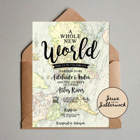 A Whole New World Map Invite A Whole New World Map Invite