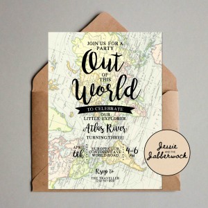 Out of this World Map Invite