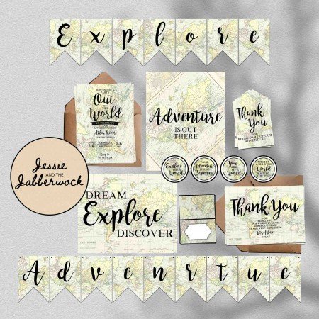 Out of this World Map Invite Out of this World Map Invite