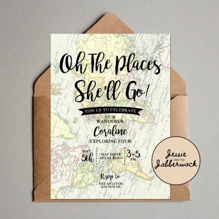 Oh the places she'll go Map Invite Oh the places she'll go Map Invite