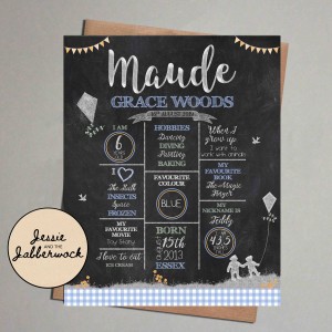 Teddy Bear Chalkboard Style Milestones