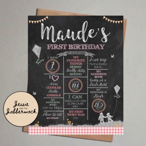 Teddy Bear Chalkboard Style Milestones