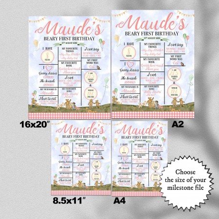 Pink Teddy Bear Milestones Pink Teddy Bear Milestones