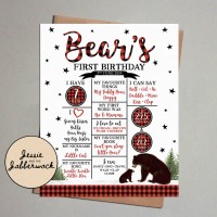 Brown Bear Plaid Milestones