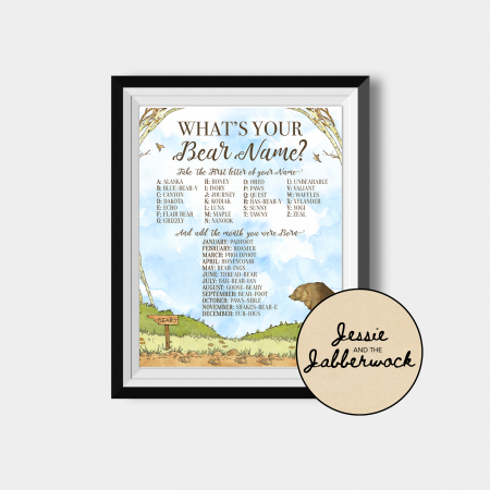What's your Bear Name? Game Printable What's your Bear Name? Game Printable
