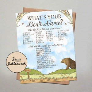 What's your Bear Name? Game Printable