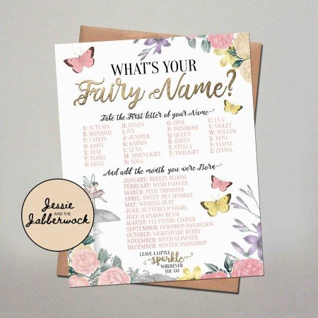 What's your Fairy Name? Game Printable What's your Fairy Name? Game Printable