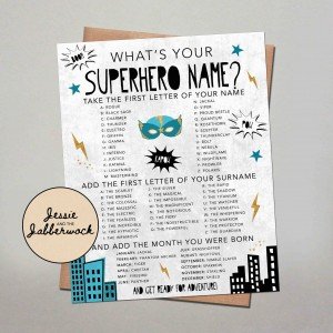 What's your Superhero Name? Game Printable