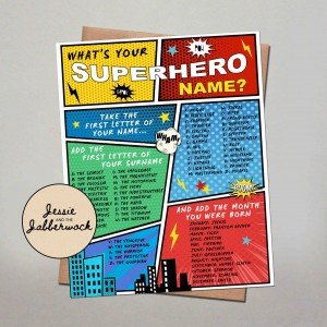 What's your Superhero Name? Game Printable