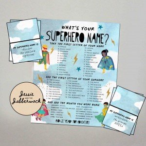 What's your Superhero Name? Game Printable
