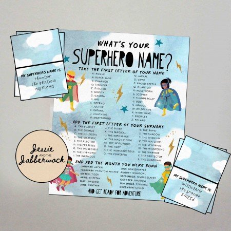 What's your Superhero Name? Game Printable What's your Superhero Name? Game Printable