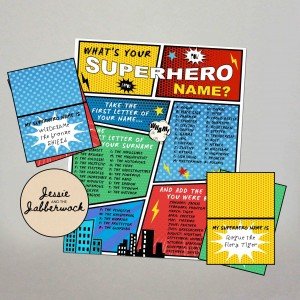 What's your Superhero Name? Game Printable