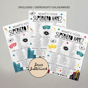 What's your Superhero Name? Game Printable