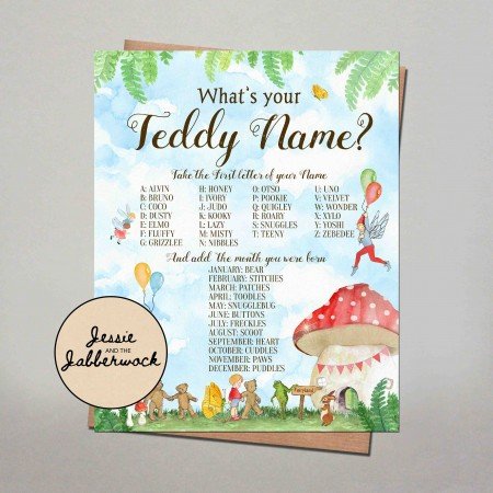 Fairy and Teddy Name Game Printable Fairy and Teddy Name Game Printable