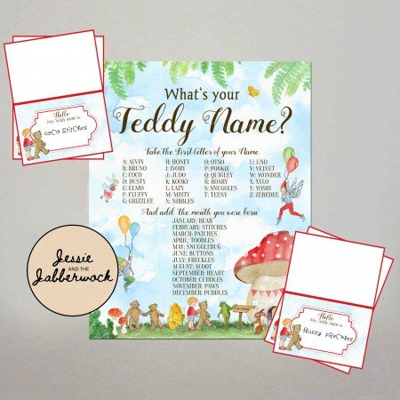 Fairy and Teddy Name Game Printable Fairy and Teddy Name Game Printable