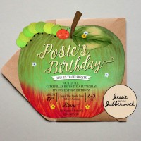 Caterpillar Apple Invite