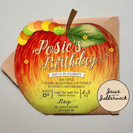 Caterpillar Apple Invite Caterpillar Apple Invite
