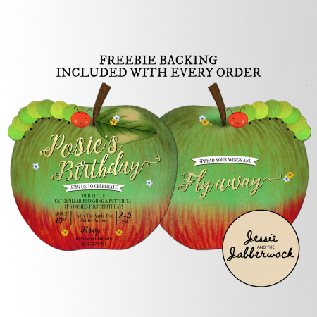 Caterpillar Apple Invite Caterpillar Apple Invite