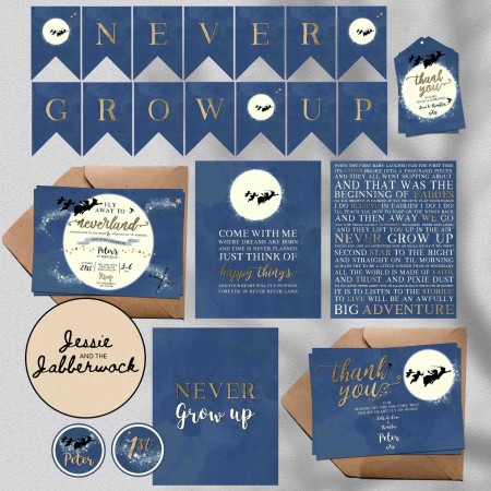 Blue Neverland Moon Invite Blue Neverland Moon Invite