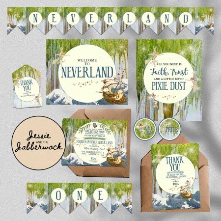 Neverland First Birthday Invite Neverland First Birthday Invite