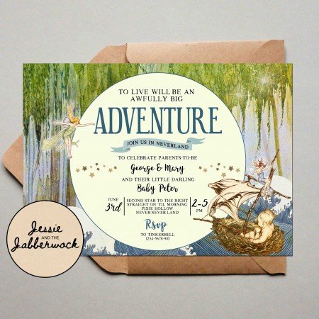 Neverland Baby Shower Invite Neverland Baby Shower Invite