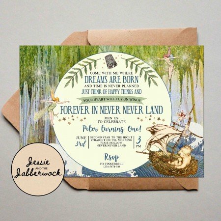 Neverland First Birthday Invite Neverland First Birthday Invite
