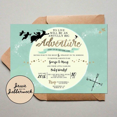Mint Green Neverland Adventure Invite Mint Green Neverland Adventure Invite