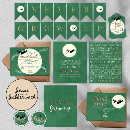 Green Neverland Moon Invite Green Neverland Moon Invite