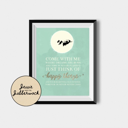 Mint Green Neverland Moon Invite Mint Green Neverland Moon Invite
