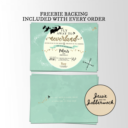Mint Green Neverland Moon Invite Mint Green Neverland Moon Invite