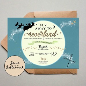 Teal Neverland Moon Invite