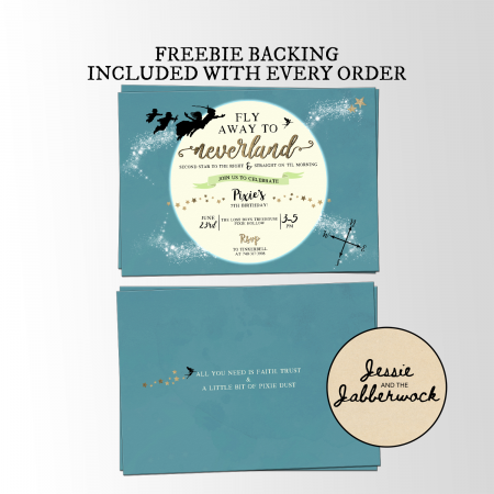 Teal Neverland Moon Invite Teal Neverland Moon Invite