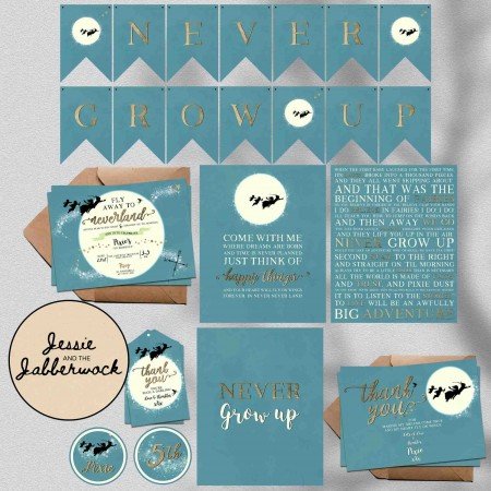 Teal Neverland Moon Invite Teal Neverland Moon Invite