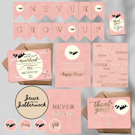 Pink Neverland Moon Invite Pink Neverland Moon Invite