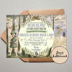 Vintage Peter Pan Invite