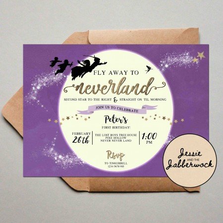 Purple Neverland Moon Invite Purple Neverland Moon Invite
