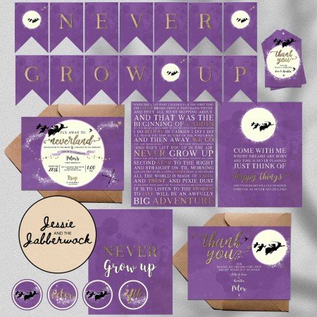 Purple Neverland Moon Invite Purple Neverland Moon Invite