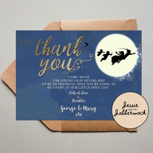 Blue Neverland Baby Thank you Note