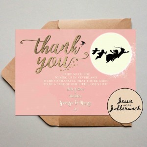 Pink Neverland Baby Thank you Note