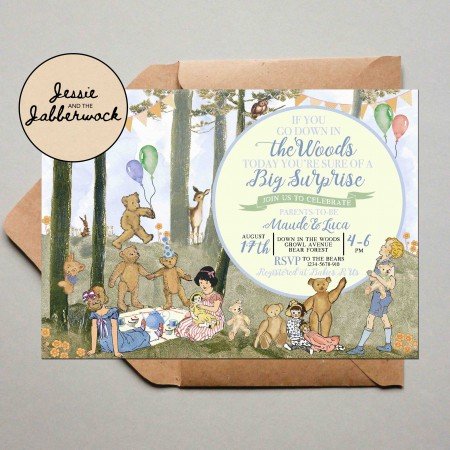 Teddy Bears' Picnic Baby Invite Teddy Bears' Picnic Baby Invite