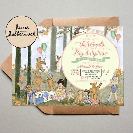 Teddy Bears' Picnic Baby Invite Teddy Bears' Picnic Baby Invite