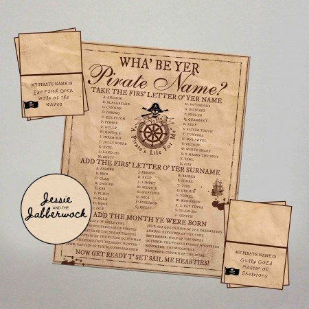 What's your Pirate Name? Game Printable What's your Pirate Name? Game Printable