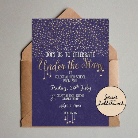 Gold and Navy Stars Invite Gold and Navy Stars Invite