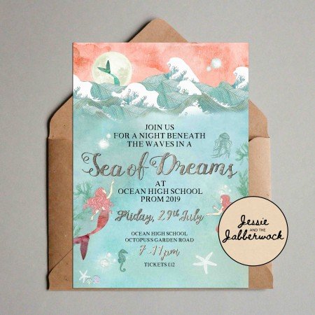 Sea of Dreams, Ocean themed Invite Sea of Dreams, Ocean themed Invite