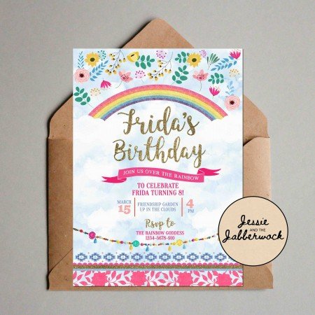 Fiesta Flower Power Rainbow Invite Fiesta Flower Power Rainbow Invite