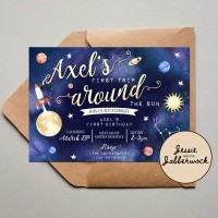 First Trip around the Sun Space Invite