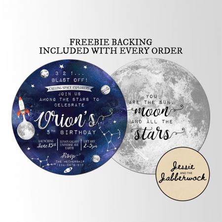 Silver Blast off to Space Invite Silver Blast off to Space Invite