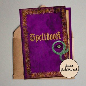 Purple Hocus Pocus Spellbook Invite