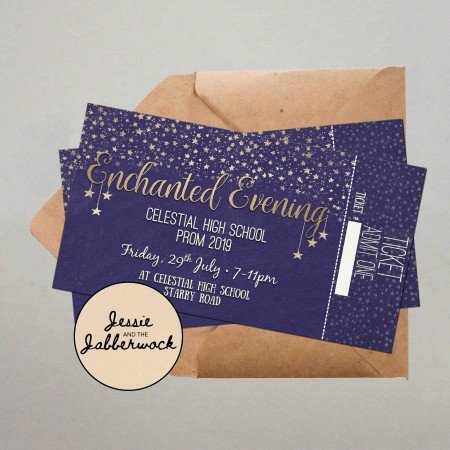 Navy and Gold Stars Event Ticket with stub Navy and Gold Stars Event Ticket with stub