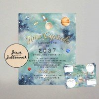 Space, Rocket, Planets Time Capsule 